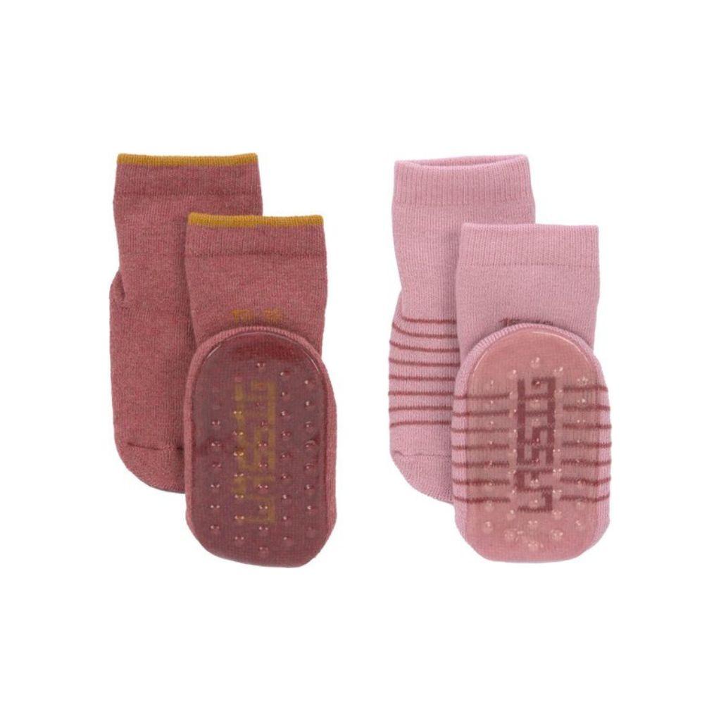 Lässig Sokken antislip rosewood/roze - 2 stuks