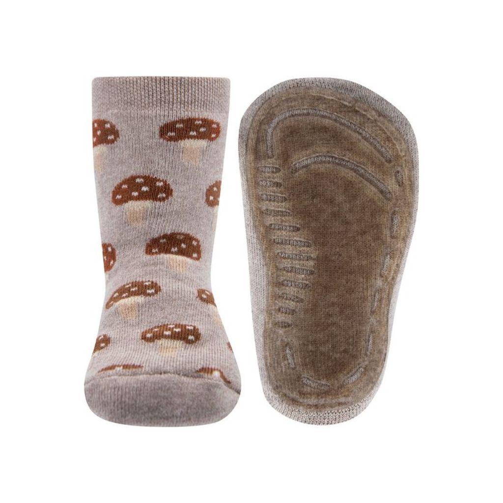 Ewers Kous, antislip, aop paddenstoel, m2122, beige, uniseks