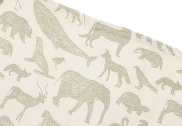 Jollein Essuie tetra Animals Olive Green - 3 pièces