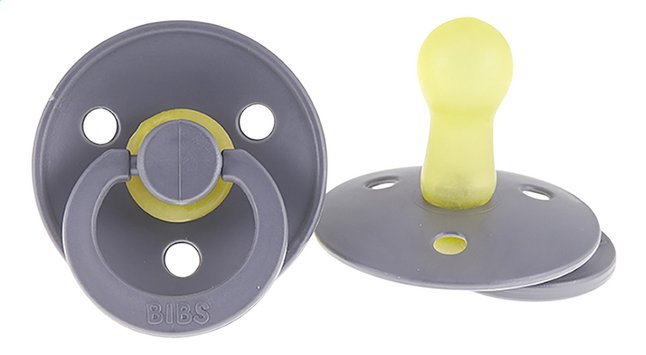 Bibs Sucette 0 - 6 mois iron/baby blue - 2 pièces