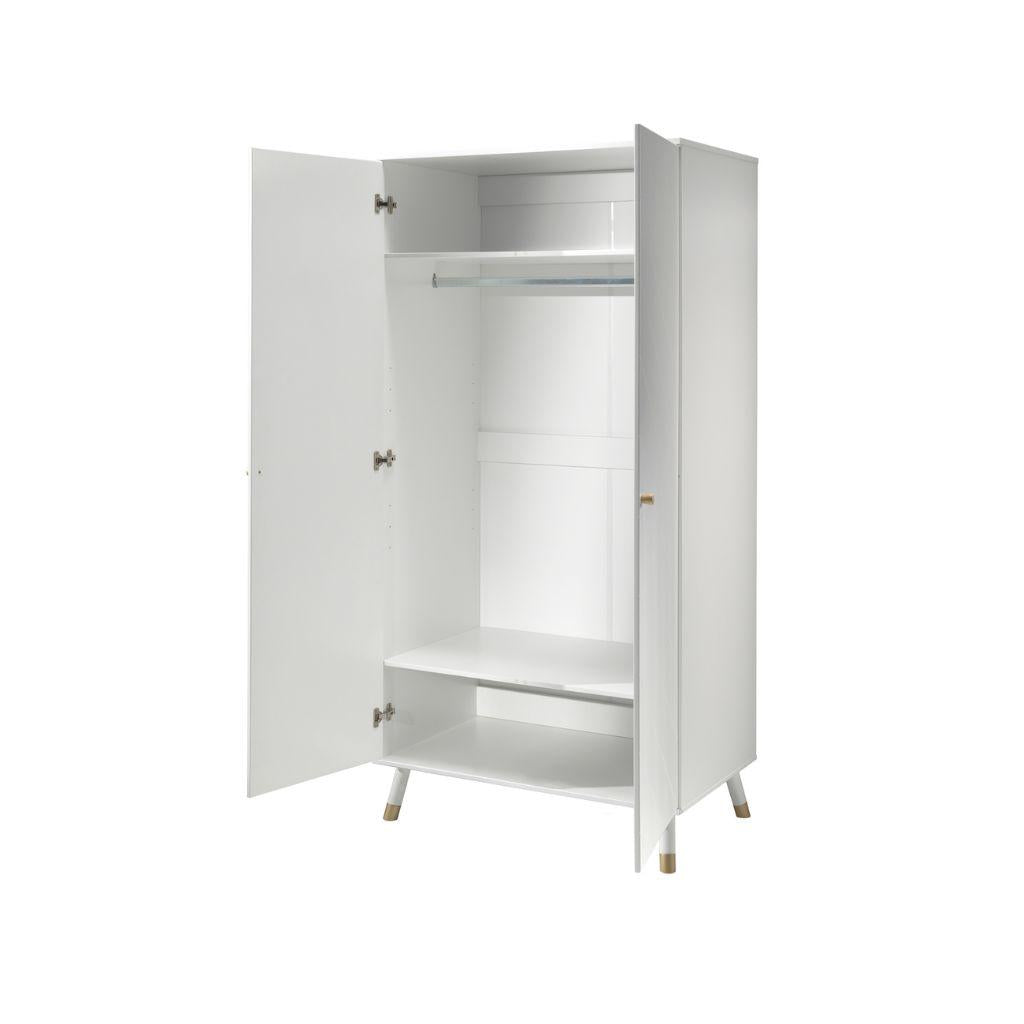 Jaxx Chambre de bébé 3 pièces (lit + commode + armoire 2 portes) Billy blanc