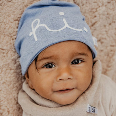 muts, HI beanie, m0-3m, denim, unisex