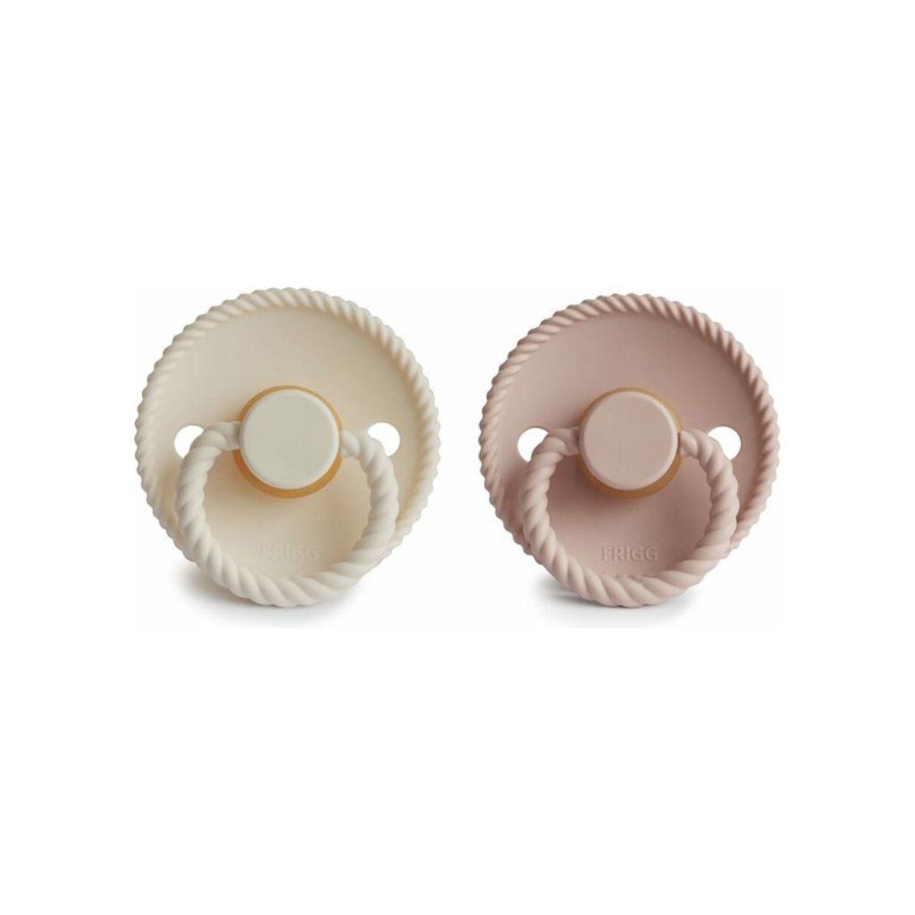 FRIGG Sucette 0 - 6 mois Rope latex Blush/Cream - 2 pièces