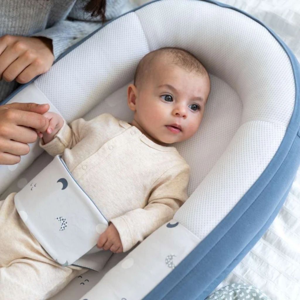 doomoo Nid de bébé Cocoon Blue Grey Moon