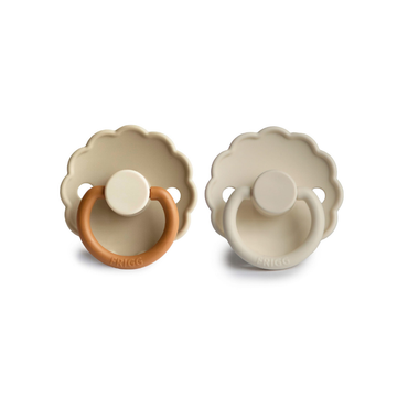 FRIGG Fopspeen 6 - 18 maanden Daisy Blooming Silicone Desert/Cream- 2 stuks