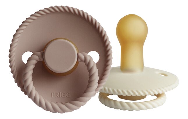 FRIGG Sucette 6 - 18 mois Rope latex Blush/Cream - 2 pièces