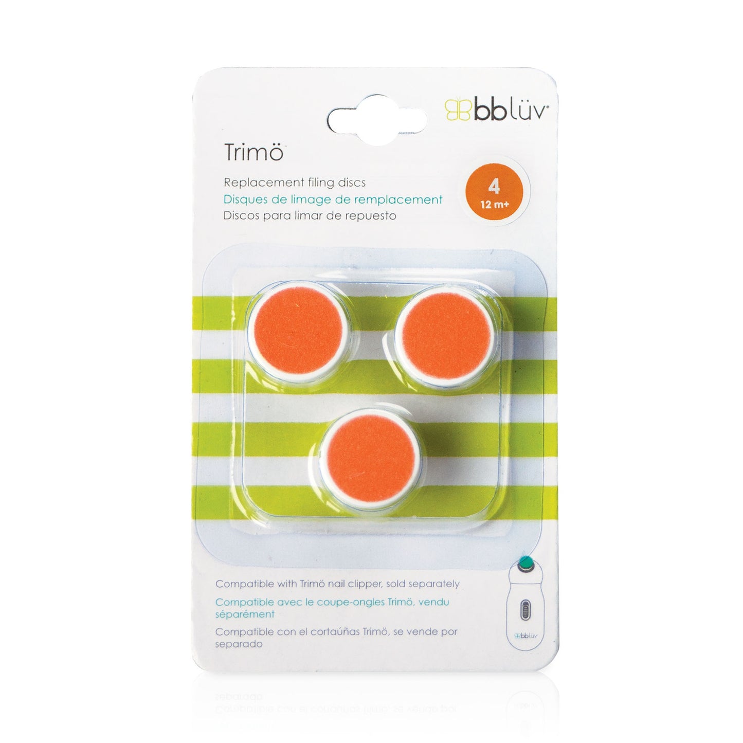 Bblüv Set vervangende vijltjes voor elektrische nageltrimmer Trimö 12 maanden+ oranje - 3 stuks