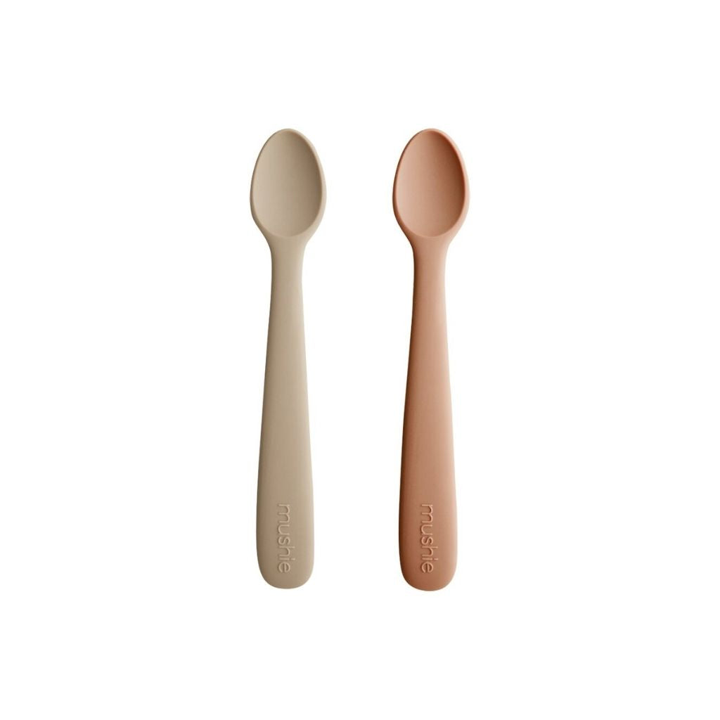 Mushie Lepel Silicone Blush/Shifting Sand - 2 stuks