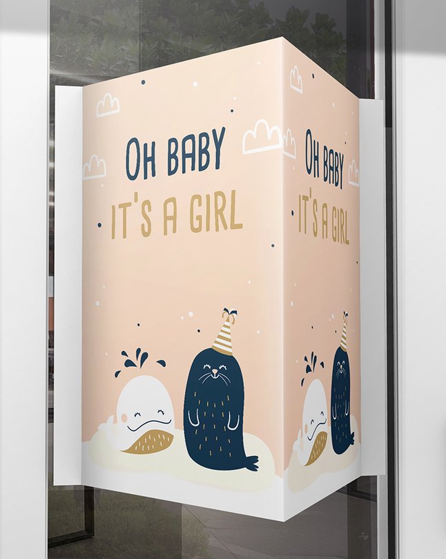 Minimou Panneau de naissance Oh baby, it's a girl
