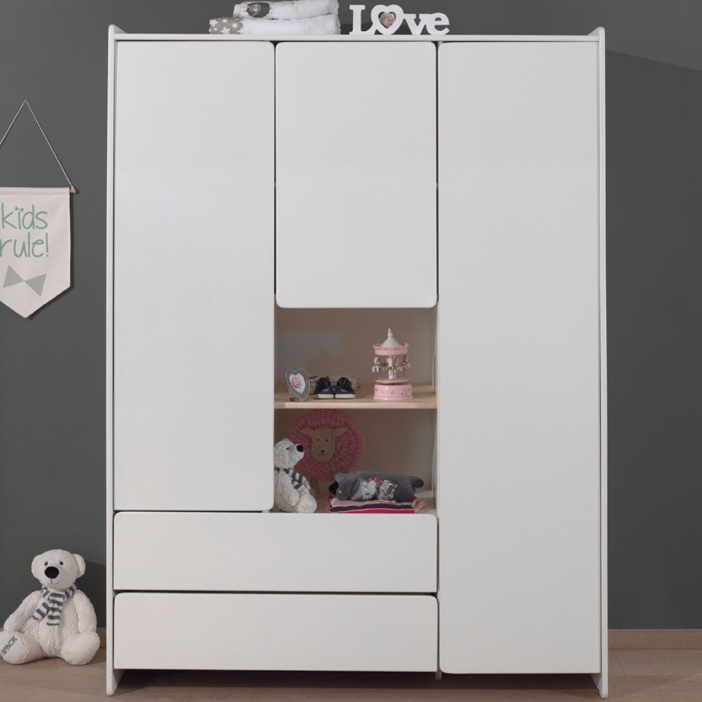 JAXX Chambre de bébé 2 pièces (Lit L 120 x Lg 60 cm + armoire 3 portes) Kiddy