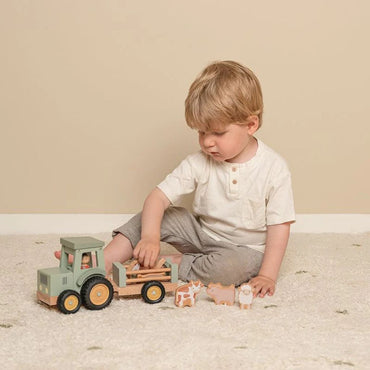 Little Dutch Jouet d'activité Tracteur avec remorque Little Farm