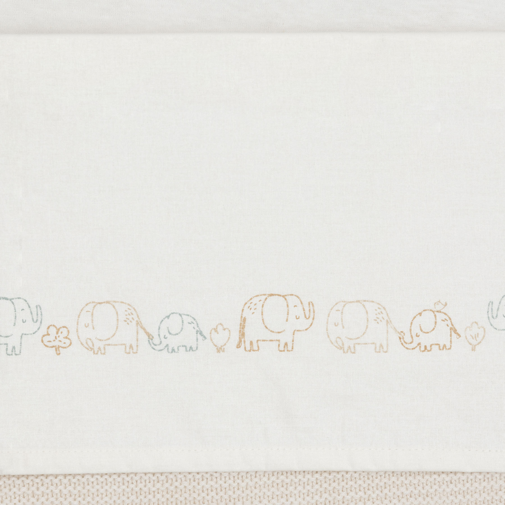 Jollein Drap pour berceau Elephant Tales 75 x 100 cm