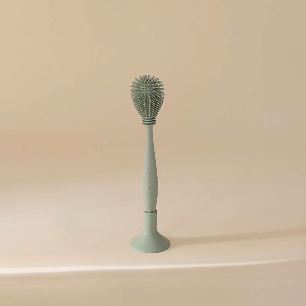 Mushie Goupillon en silicone Cambridge Blue