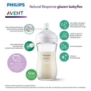 Philips AVENT Biberon en verre Natural Response transparent 240 ml
