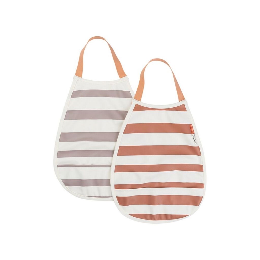 Done by Deer Slabbetje pull over Stripes Papaya/Powder - 2 stuks