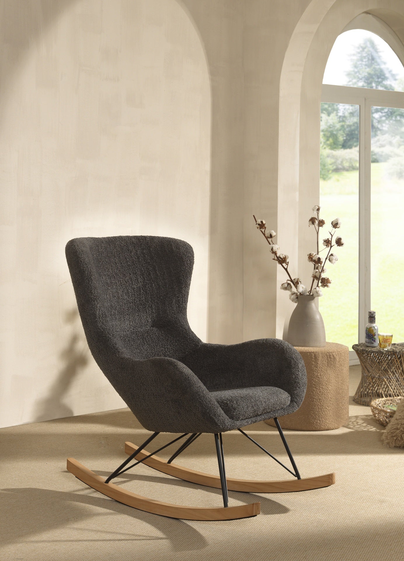 Jaxx Fauteuil à bascule Rocky Boucle anthracite