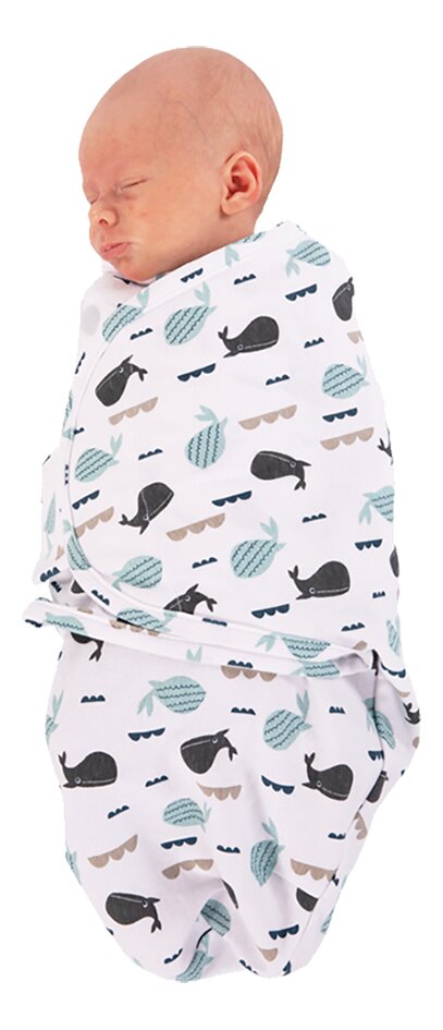 Bo Jungle Inbakerdoek B-Wrap Whale TOG 0,5 Blue 60 cm