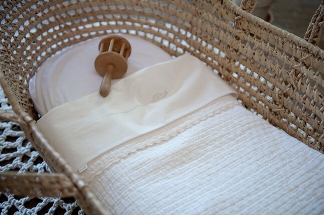 Koeka Couverture pour berceau ou parc Elba Lace Milky