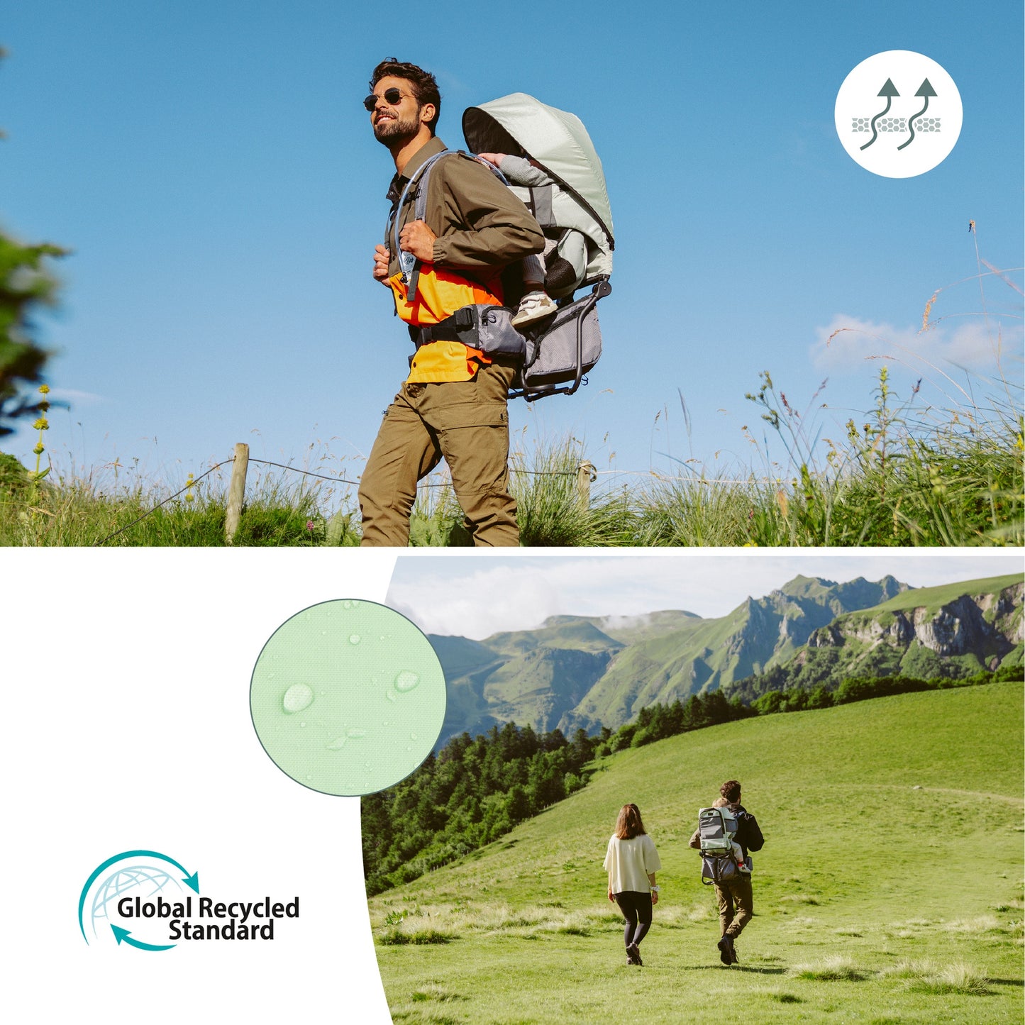 Babymoov Porte-bébé dorsal Moov & Hike vert clair