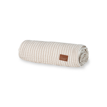 Deken/doek XL muslin 90x110 NATURAL STRIPES