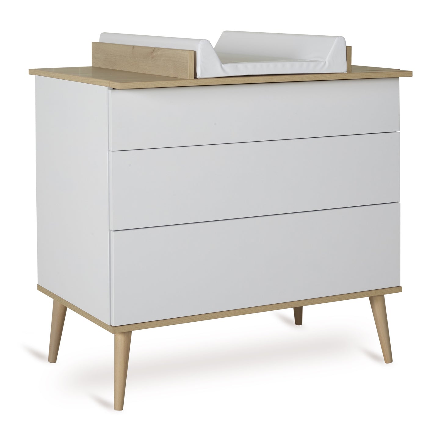 Quax 3-delige babykamer (bed L 120 x B 60 cm + commode + kast met 2 deuren) Flow White
