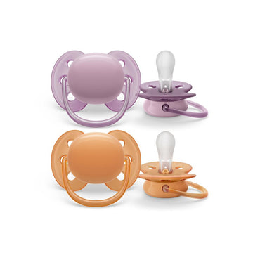 Philips AVENT Sucette 6 - 18 mois Ultra Soft lilas, orange - 2 pièces