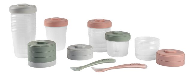 Béaba Pot de conservation Eucalyptus + 2 cuillières en silicone - 12 pièces