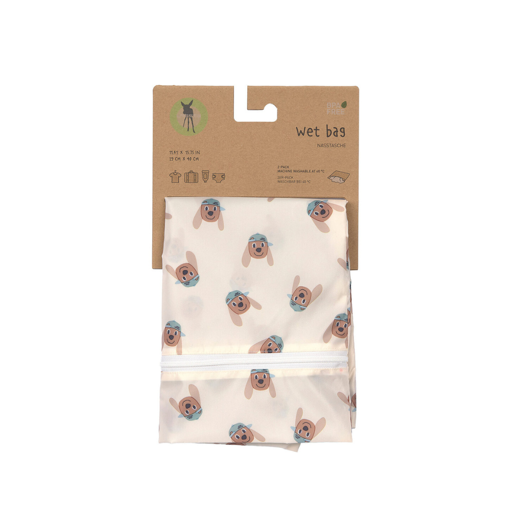 Lässig Wetbag Dog Beige/Vert – 2 pièces