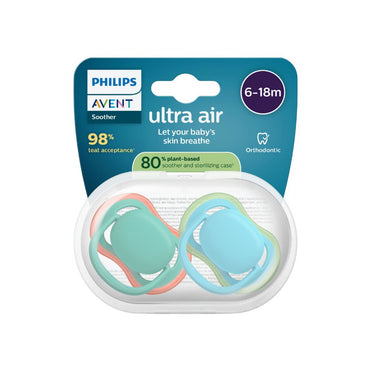 AVENT Fopspeen 6-18 maanden Ultra Air nachtblauw/groen - 2 stuks