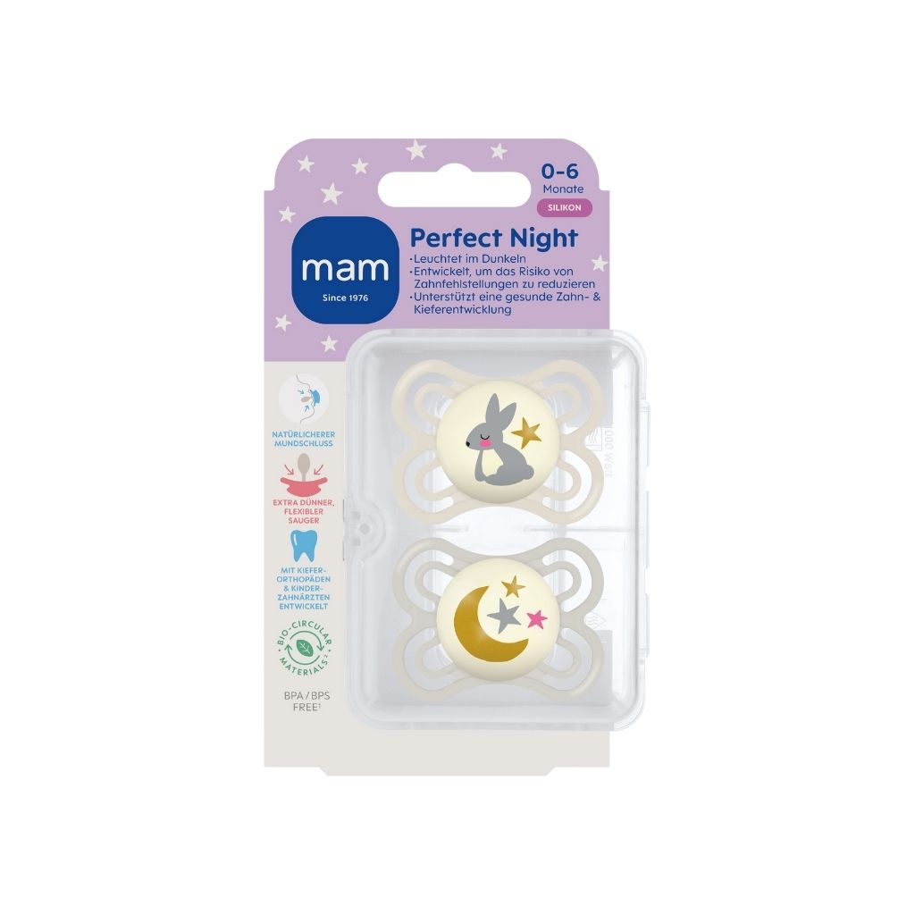 MAM Fopspeen Perfect Night 0-6 m Beige – 2 stuks