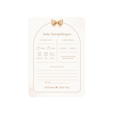 Studio Miron Cartes de prédictions bébé Boho Beige avec ourson NL – 10 pièces