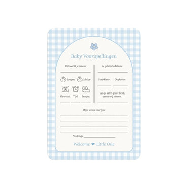 Studio Miron Cartes de prédictions pour bébé Vichy Bleu NL - 10 pièces