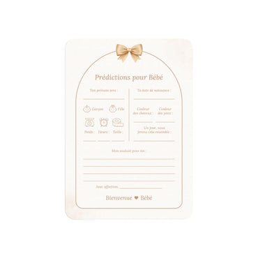 Studio Miron Cartes de prédictions bébé Boho Beige avec ourson – 10 pièces