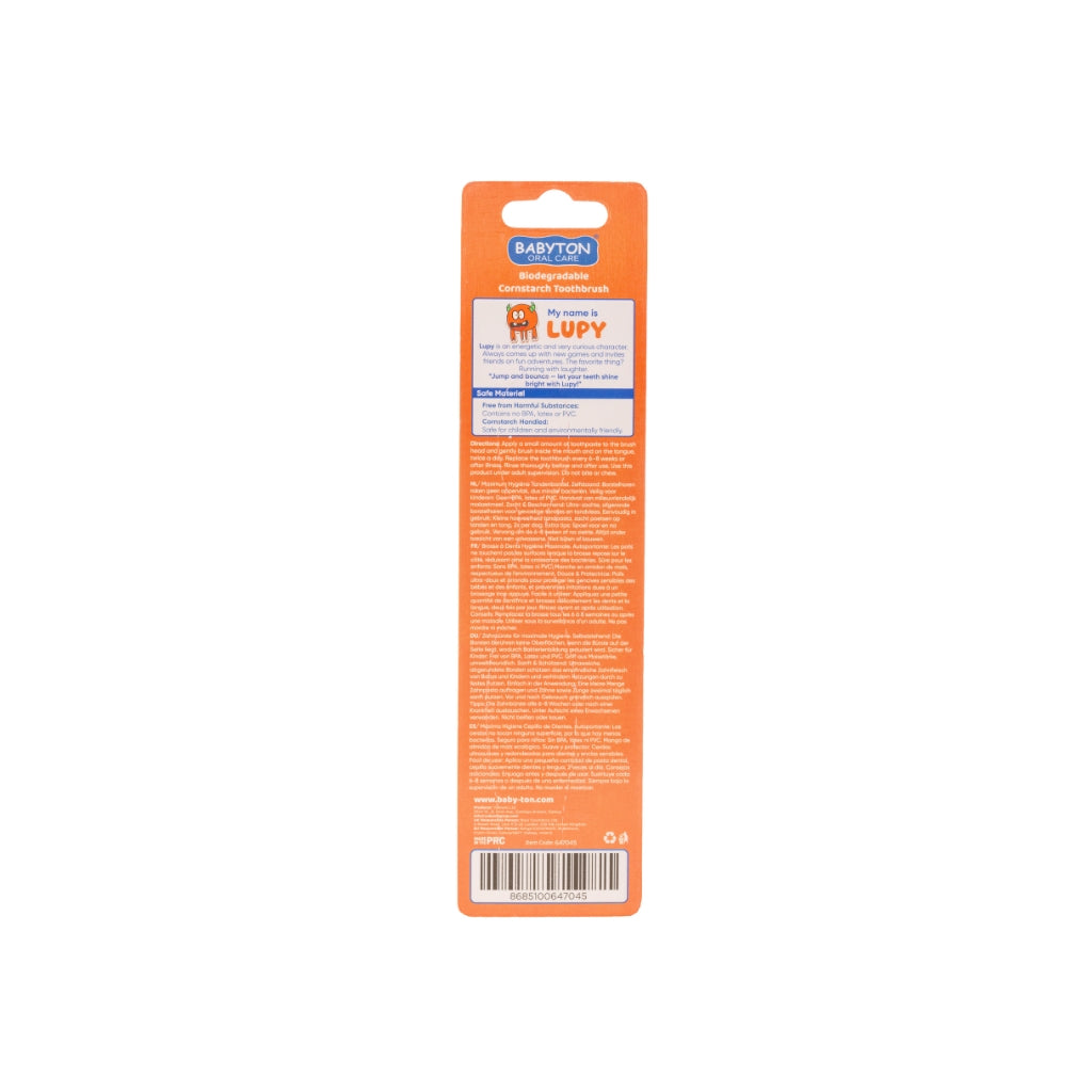 Babyton Bio Tandenborstel Oranje Lupy