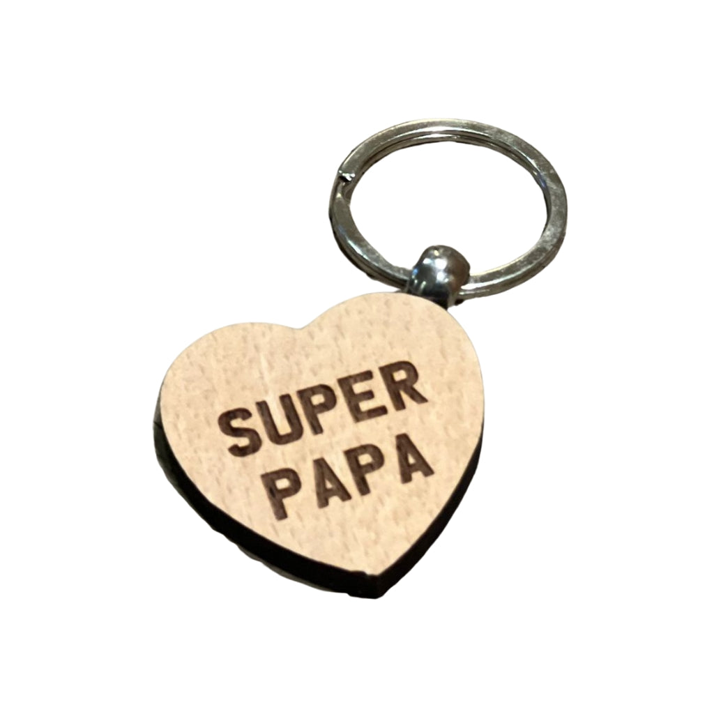 Dotti Sleutelhanger Hartvorm "Super Papa"