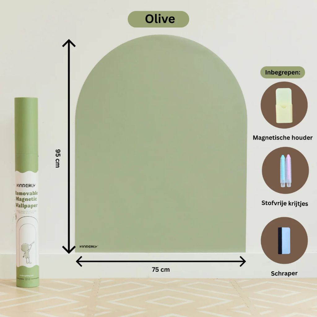 Kinderly Muursticker Magnetisch Olive