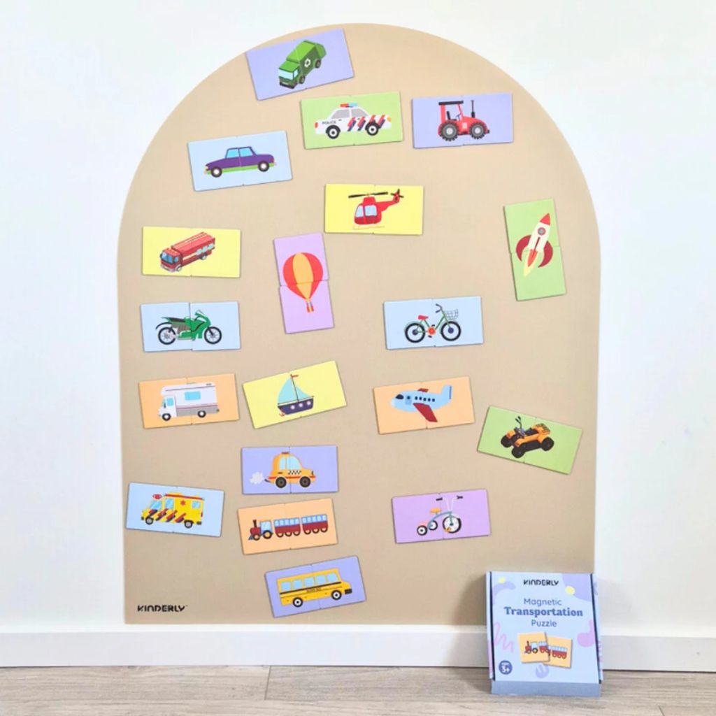 Kinderly Magnetische Puzzel Transport – 40 Stuks