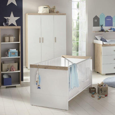 Transland Armoire à 3 Portes Hilja Chêne de Bordeaux Chalk-White