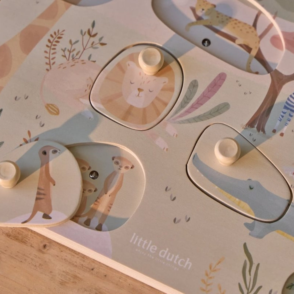 Little Dutch Geluidenpuzzel Safari Friends Multi