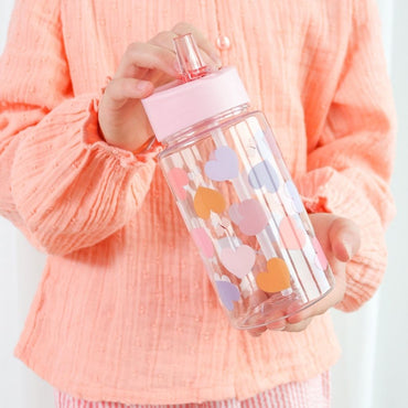 A Little Lovely Company Gourde Hearts Roze 450 ml