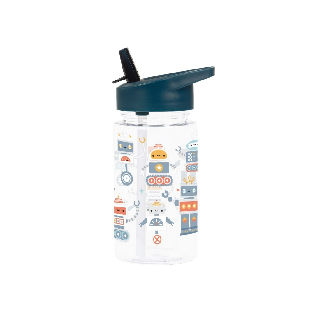 A Little Lovely Company Drinkfles Robots Blauw 450 ml