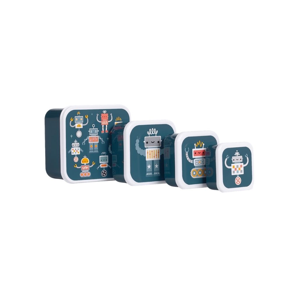 A Little Lovely Company Lunch & Snack Box Robots – 4 Stuks