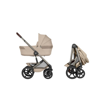 Cybex Kinderwagen Talos S Lux Almond Beige + Opvouwbare Draagmand Almond Beige (Onderstel Taupe)