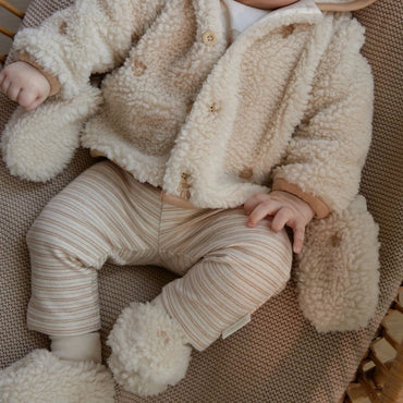 Little Dutch Slofjes Teddy Safari Friends Sand Uniseks 0-3 M
