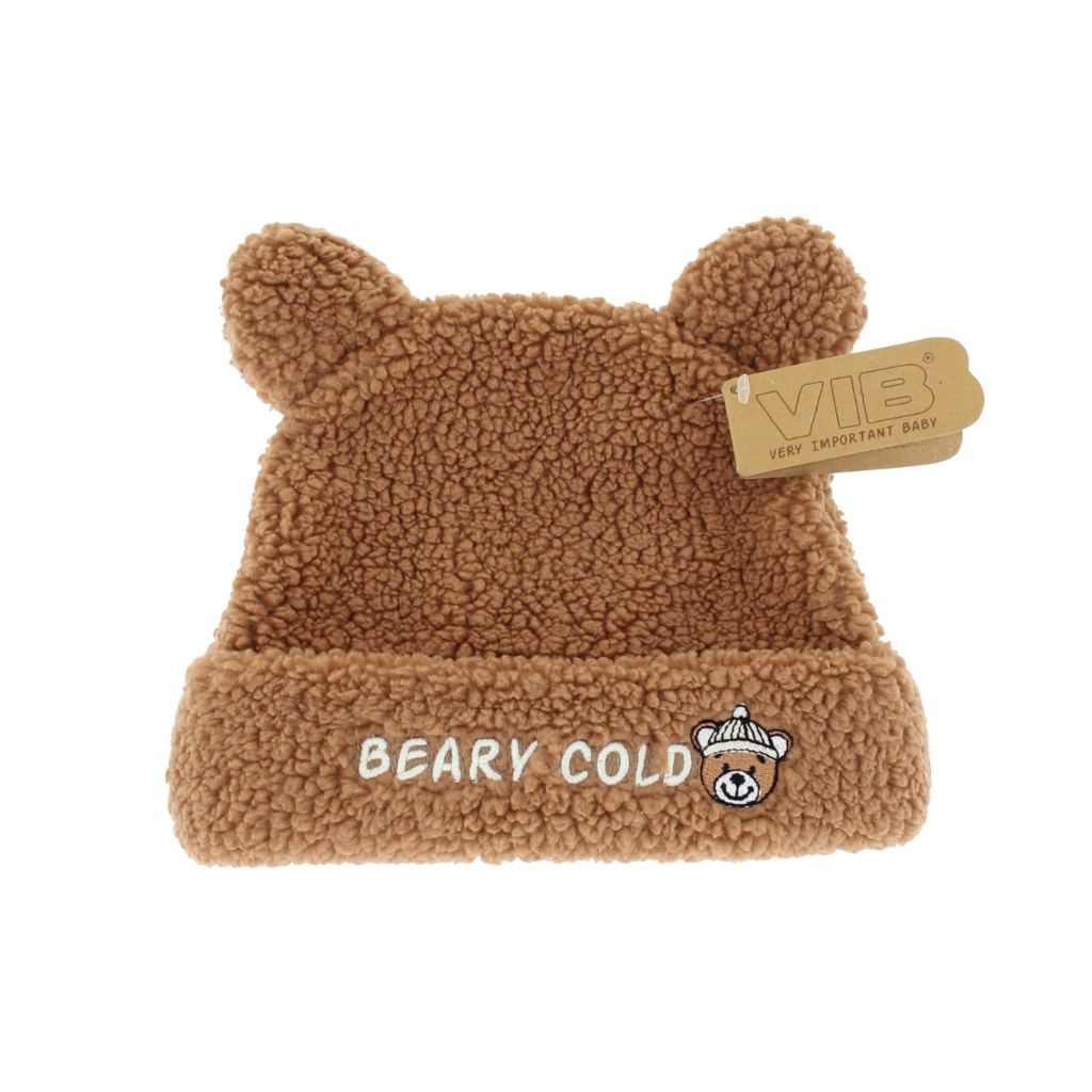 VIB Bonnet à Oreillettes "Beary Cold" Teddy Brun Chocolat Unisexe 0-3 m