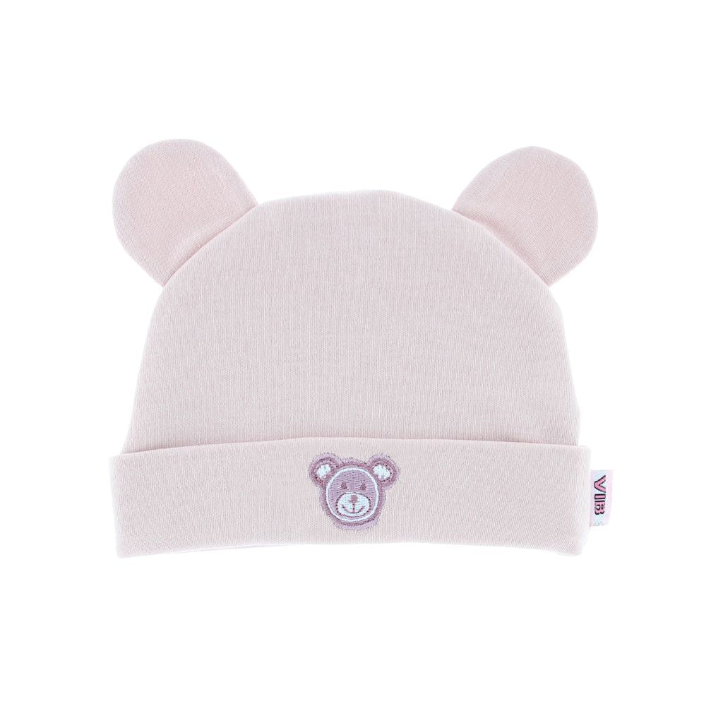 VIB Bonnet à Oreillettes "I'm Beary Cute" Rose Smoke Filles 0-3 m