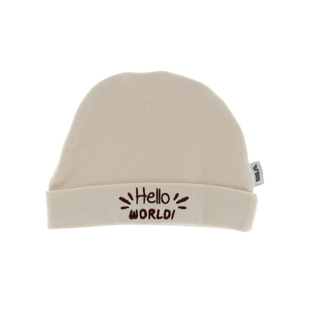 VIB Muts "Hello World" Beige Uniseks 0-3 m