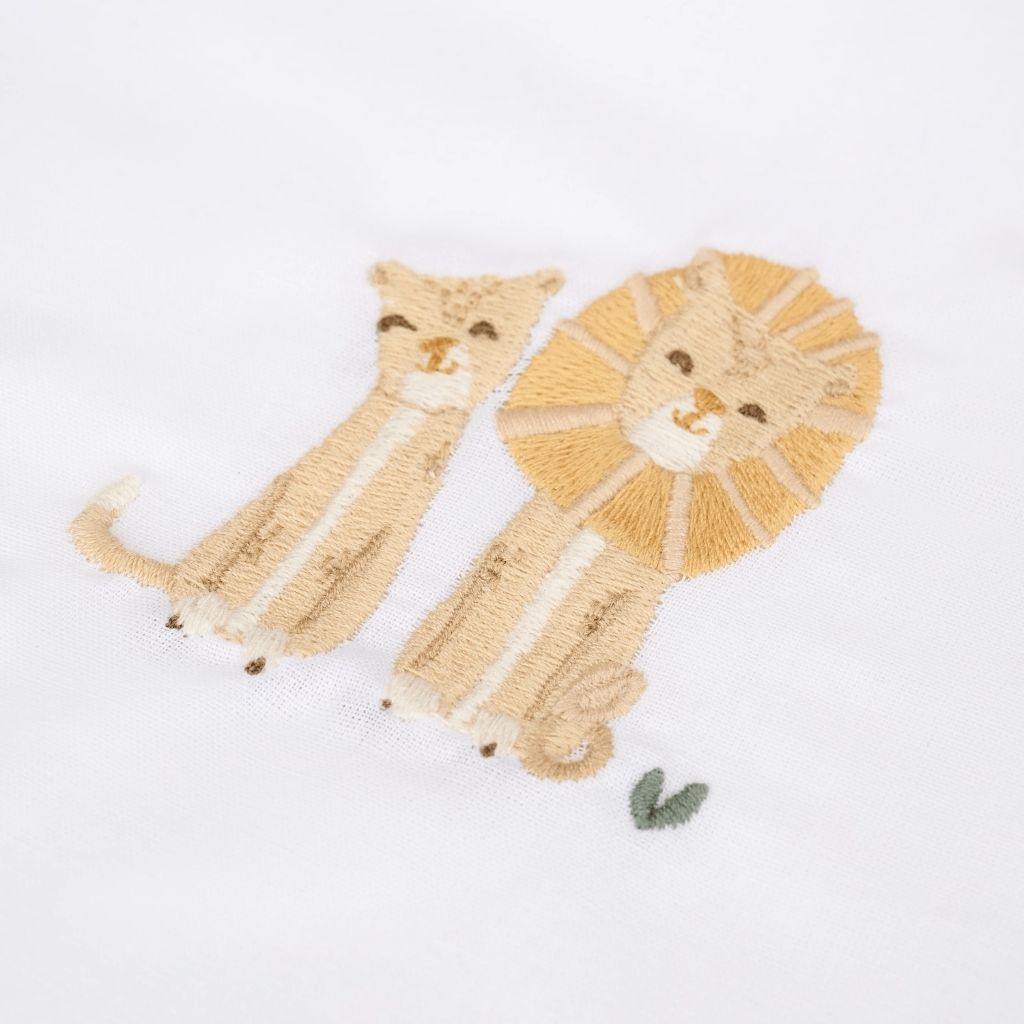 Little Dutch Drap Pour Lit Lion Safari Wonders Blanc Lg 110 x L 140 cm