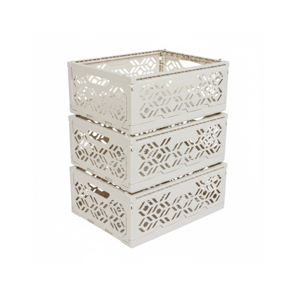Dreambee Bac Pliant Essentials Mini 16,1 x 23,8 x 10 cm Gris - 3 Pièces
