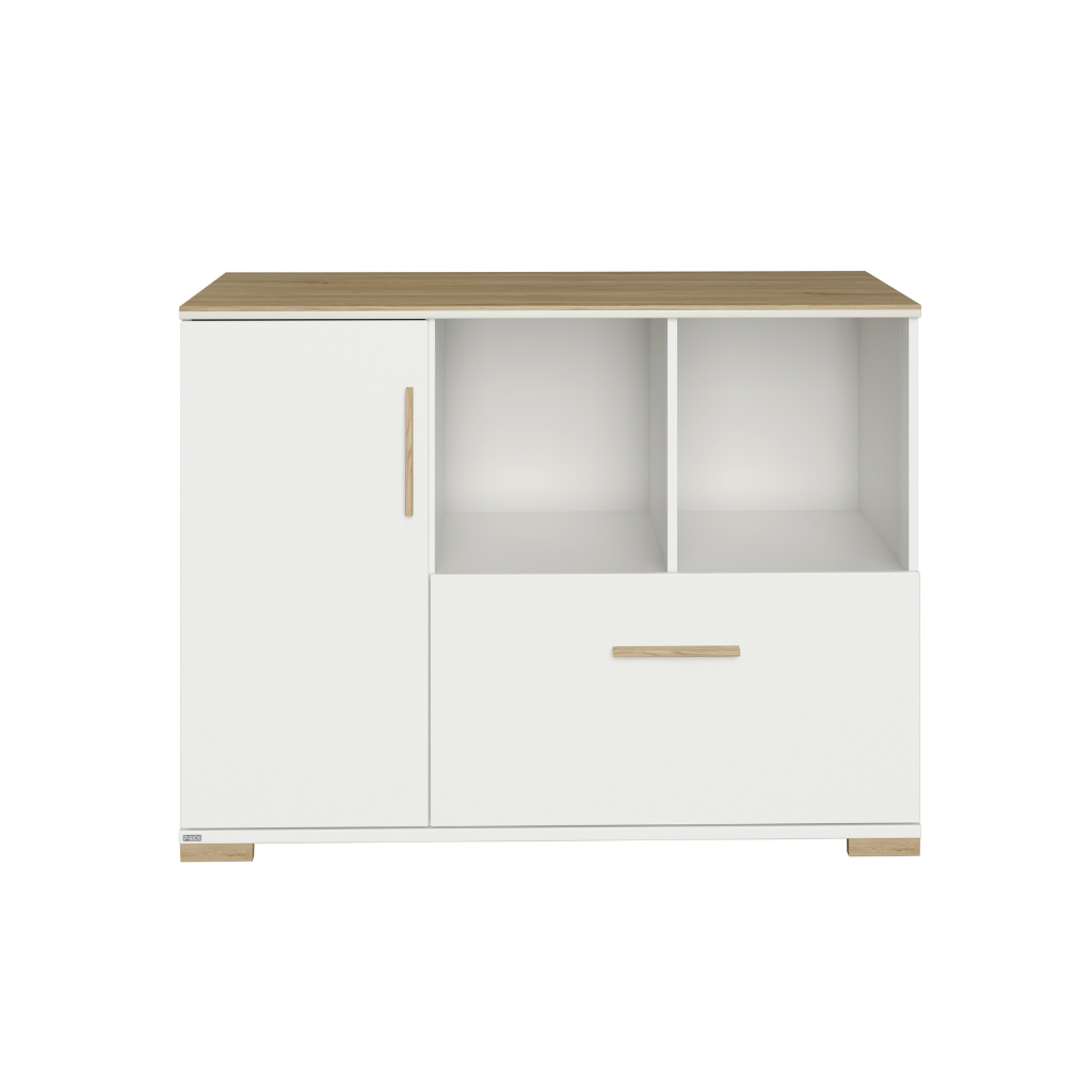 PAIDI Commode à 1 Porte Et 1 Tiroir Enie White